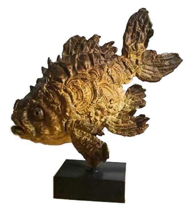 Pieter Vanden Daele Bronze Fisch „Valerius“ in Königstein